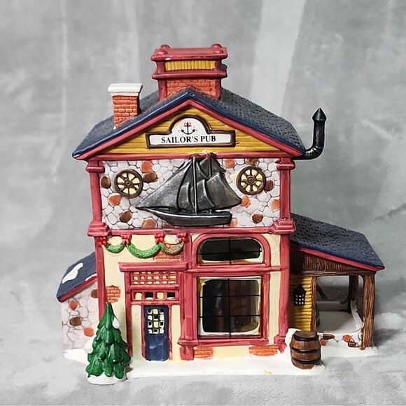 Holiday Traditions Lighted Porcelain Sailor's Pub # 997372-MMI - Picture 1 of 9